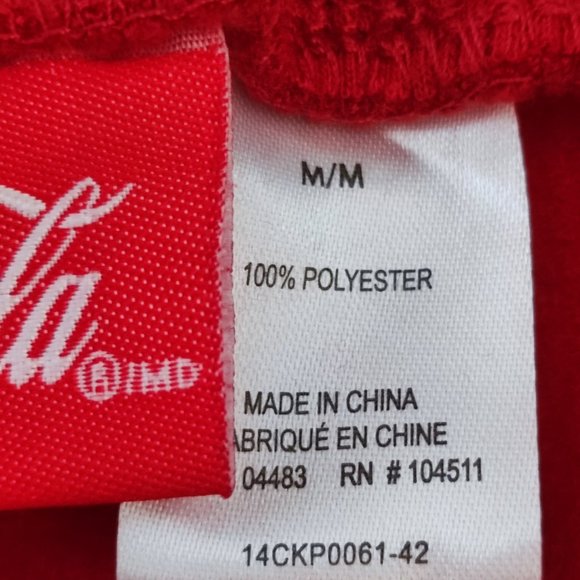 Coca-Cola sweatpants / training pants red with yellow printed logo men's size M - Picture 6 of 7